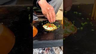 Chinese Burger Omelette eggs outdoors