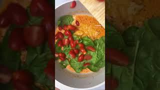 Title: "Spicy Chicken Mozzarella Pasta”Sauté chicken, garlic, tomatoes, sauce., top with mozzarella