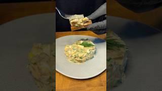 Easiest salad with cod liver / Простейшая и вкусная закуска с печенью трески #shorts #asmr #mukbang