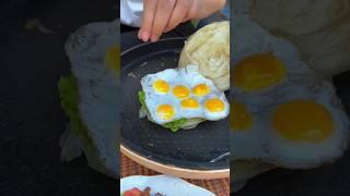 Chinese burger fresh fried eggs