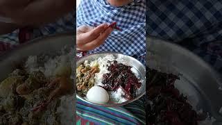 egg plant curry,red amaranth fried boil egg