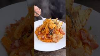 Kimchi carbonara Udon #food
