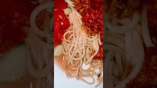 Tasty chunky European Style Spaghetti in Garlic Sauce