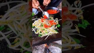 Chinese burger Stir-fried mung bean sprouts on stone slab